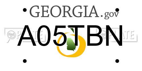 A05TBN Georgia License Plate