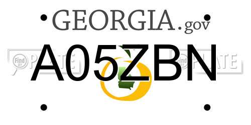 A05ZBN Georgia License Plate