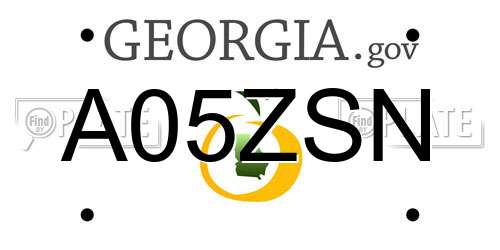 A05ZSN Georgia License Plate