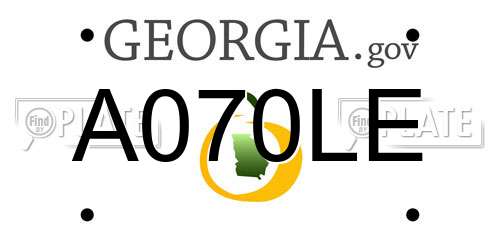A070LE Georgia License Plate