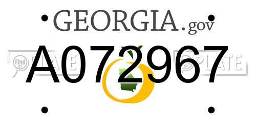 A072967 Georgia License Plate