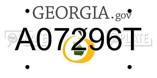 A07296T Georgia License Plate
