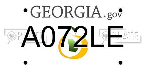 A072LE Georgia License Plate