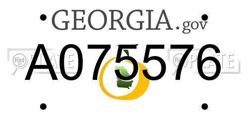 A075576 Georgia License Plate