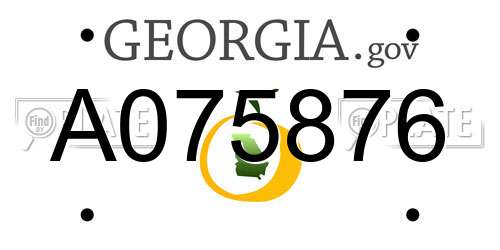 A075876 Georgia License Plate