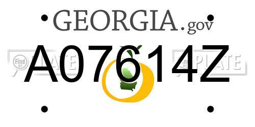 A07614Z Georgia License Plate