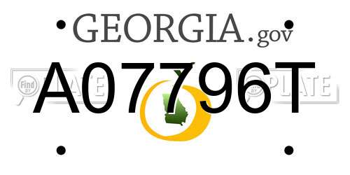 A07796T Georgia License Plate