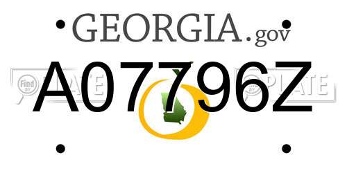 A07796Z Georgia License Plate