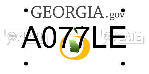 A077LE Georgia License Plate