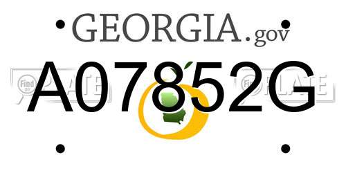 A07852G Georgia License Plate