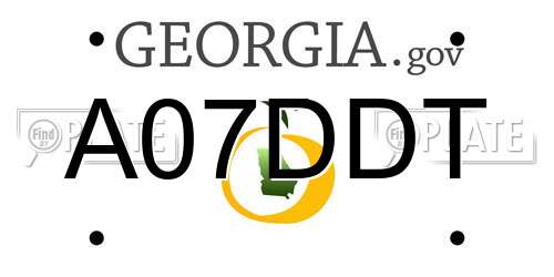 A07DDT Georgia License Plate