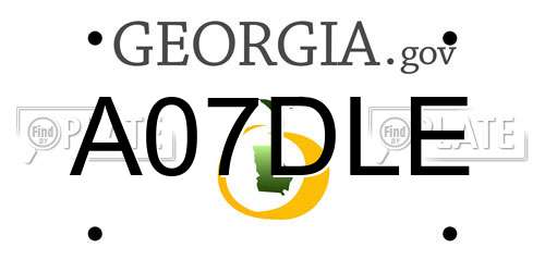 A07DLE Georgia License Plate