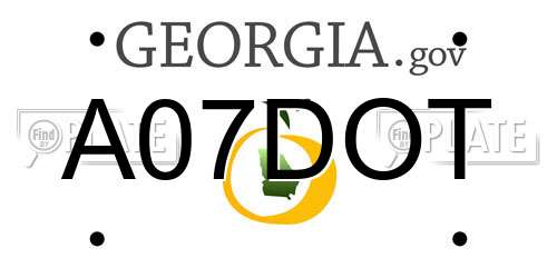 A07DOT Georgia License Plate