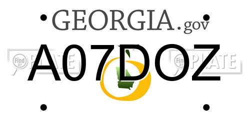 A07DOZ Georgia License Plate