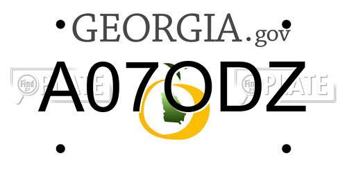 A07ODZ Georgia License Plate