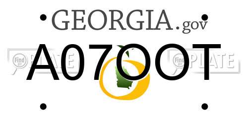 A07OOT Georgia License Plate