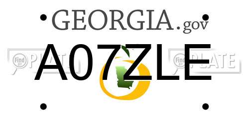 A07ZLE Georgia License Plate