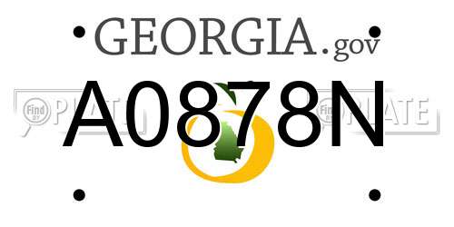 A0878N Georgia License Plate