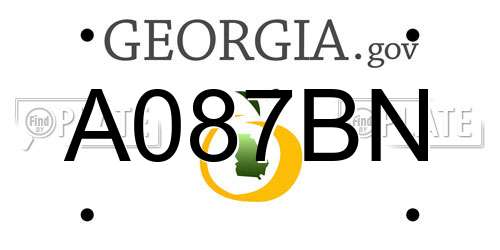 A087BN Georgia License Plate