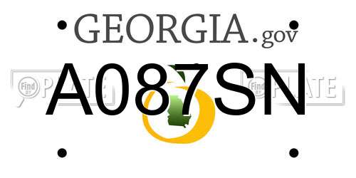 A087SN Georgia License Plate