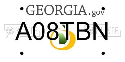 A08TBN Georgia License Plate