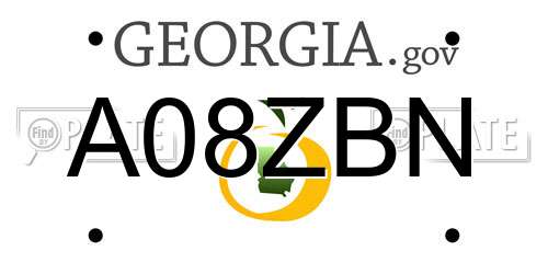 A08ZBN Georgia License Plate