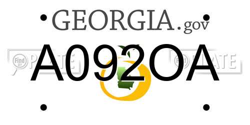 A092OA Georgia License Plate