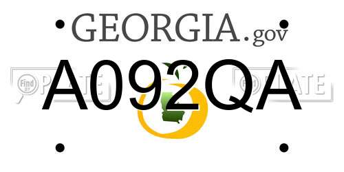 A092QA Georgia License Plate
