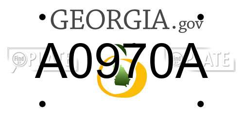 A0970A Georgia License Plate
