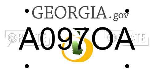 A097OA Georgia License Plate