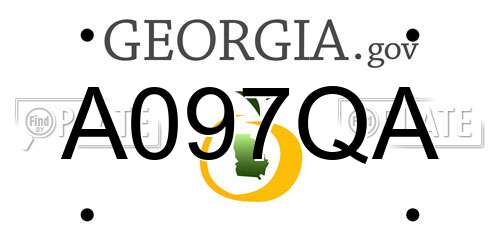 A097QA Georgia License Plate