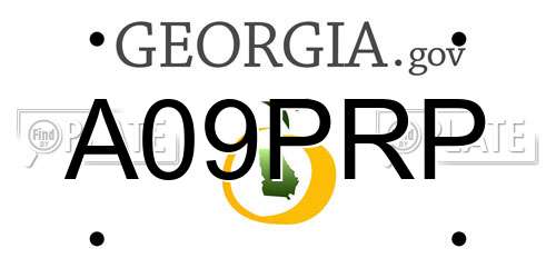 A09PRP Georgia License Plate