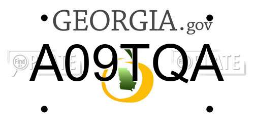 A09TQA Georgia License Plate