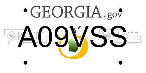 A09VSS Georgia License Plate