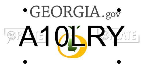 A10LRY Georgia License Plate