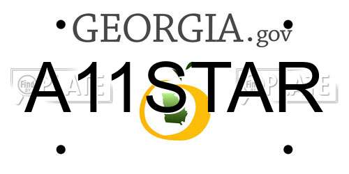 A11STAR Georgia License Plate