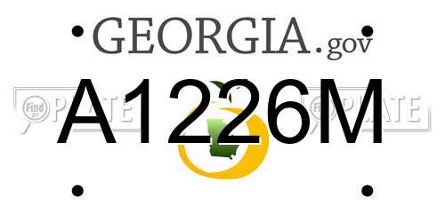 A1226M Georgia License Plate