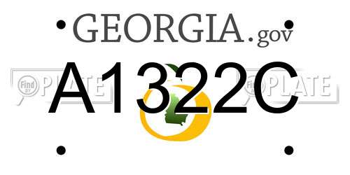 A1322C Georgia License Plate