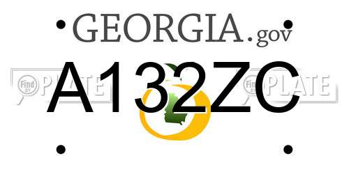 A132ZC Georgia License Plate