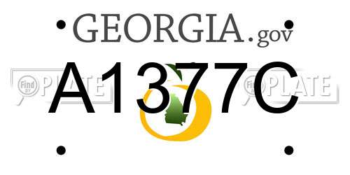 A1377C Georgia License Plate