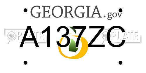 A137ZC Georgia License Plate