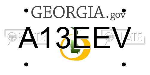A13EEV Georgia License Plate