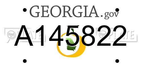 A145822 Georgia License Plate