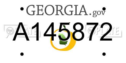 A145872 Georgia License Plate