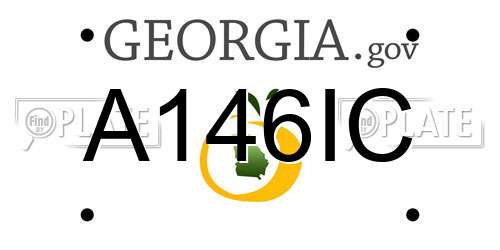A146IC Georgia License Plate