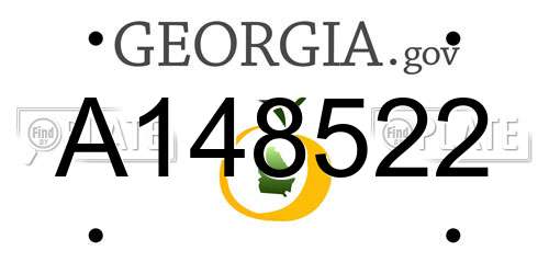 A148522 Georgia License Plate