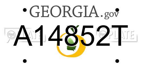 A14852T Georgia License Plate