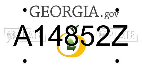A14852Z Georgia License Plate