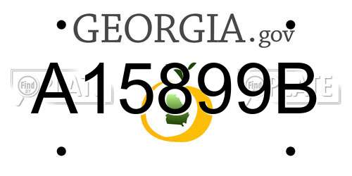 A15899B Georgia License Plate