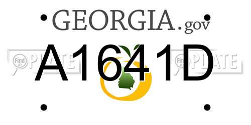 A1641D Georgia License Plate